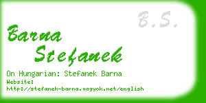 barna stefanek business card